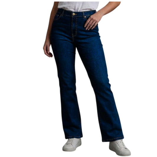 Jeans bootcut mujer azul - espalda
