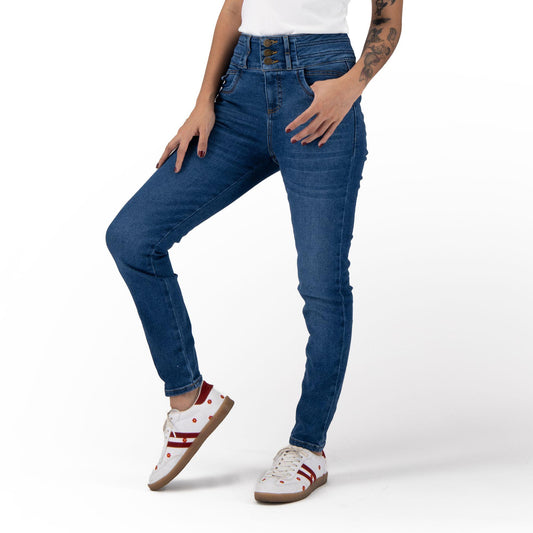 Jeans skinny Corazón mujer azul claro - espalda