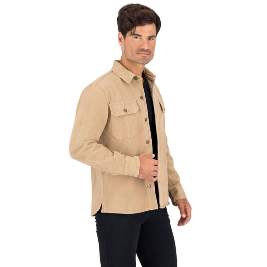Chamarra sobrecamisa hombre marrón - espalda