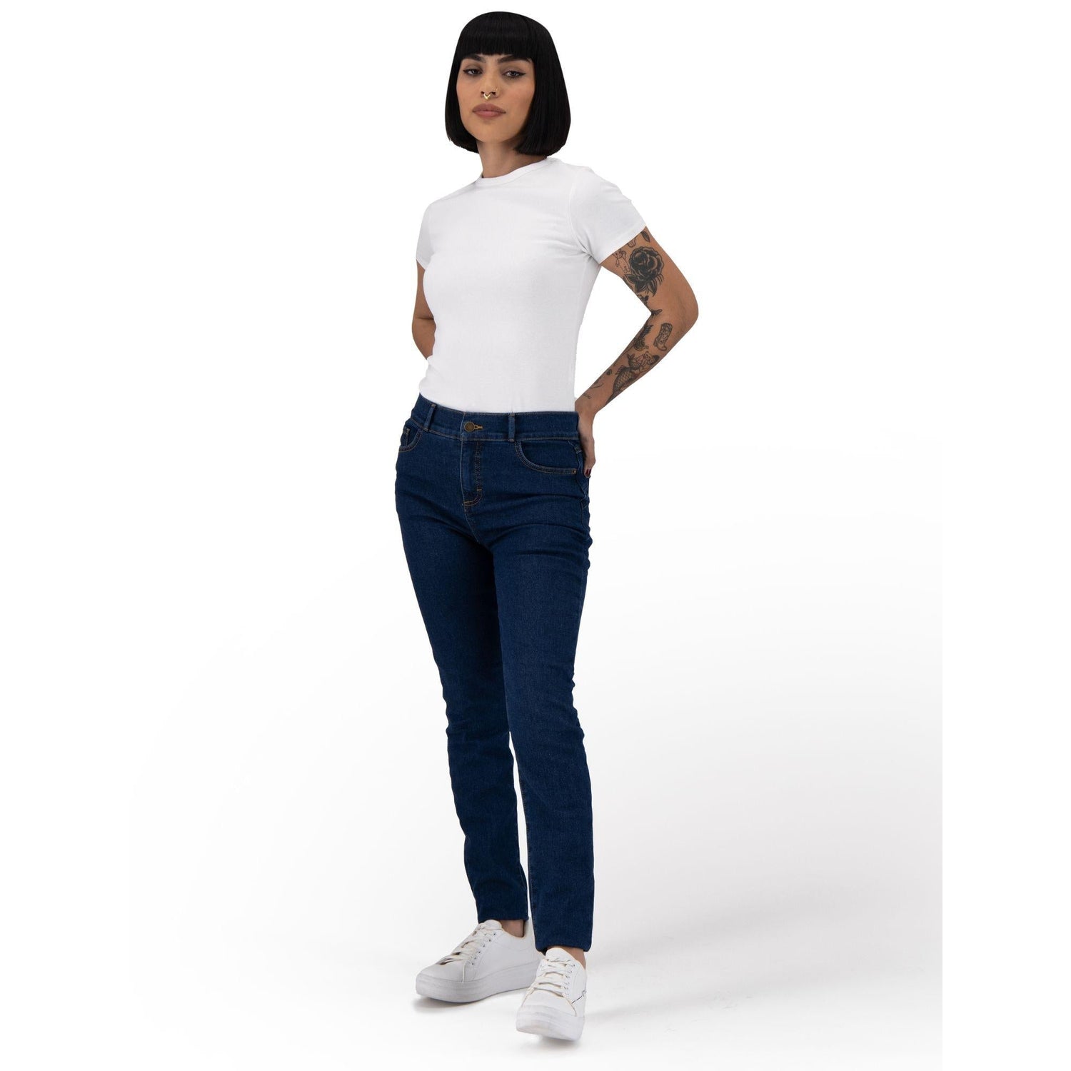 Jeans skinny mujer Magic Pomp azul medio