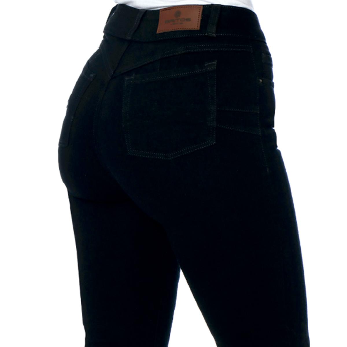 Jeans rectos mujer Magic Pomp negro - espalda