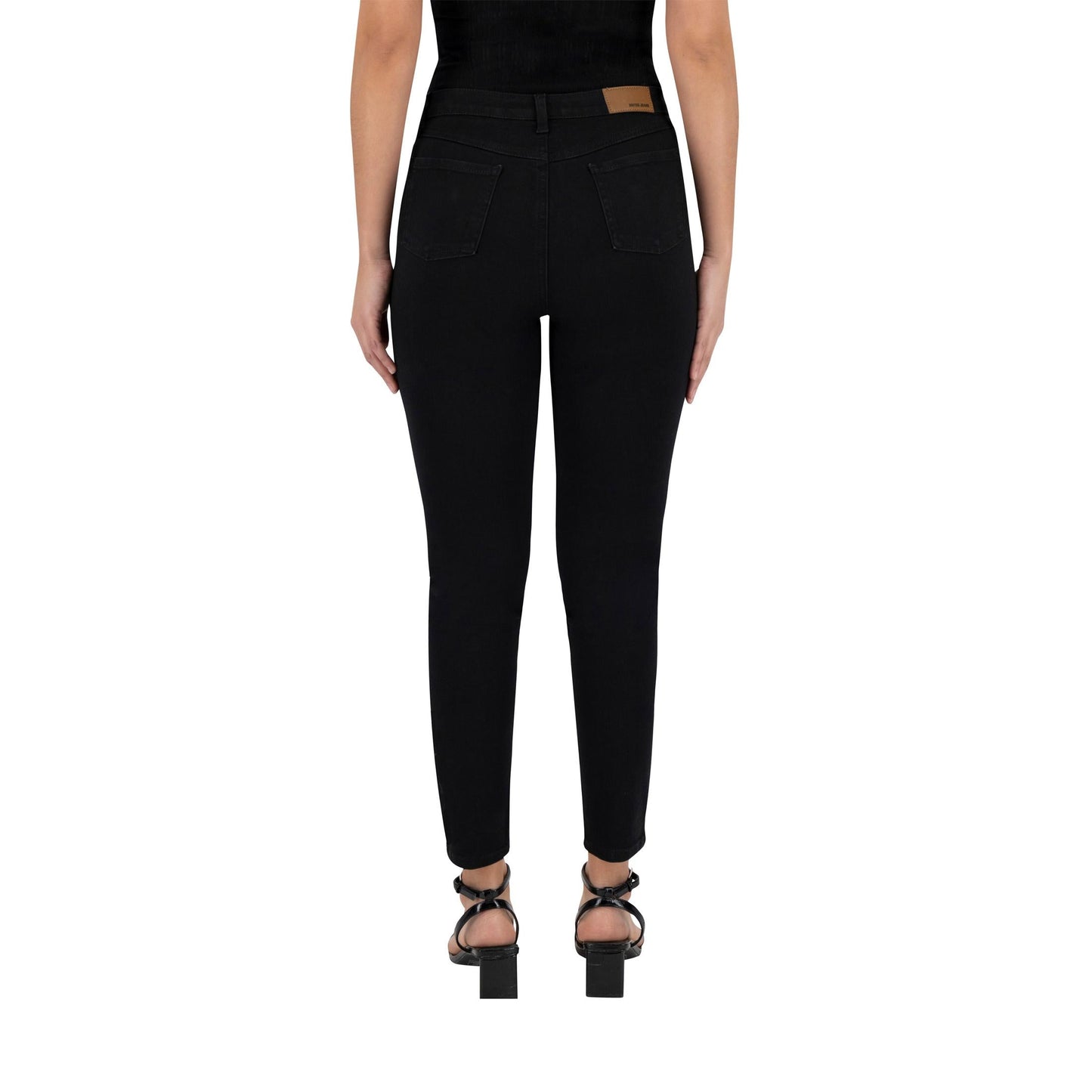 Jeans skinny mujer Justo A Tu Medida negro - detalle