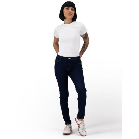 Jeans skinny mujer Justo A Tu Medida azul oscuro - frente
