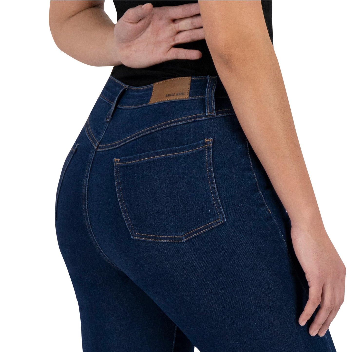 Jeans skinny mujer Justo A Tu Medida azul medio - detalle