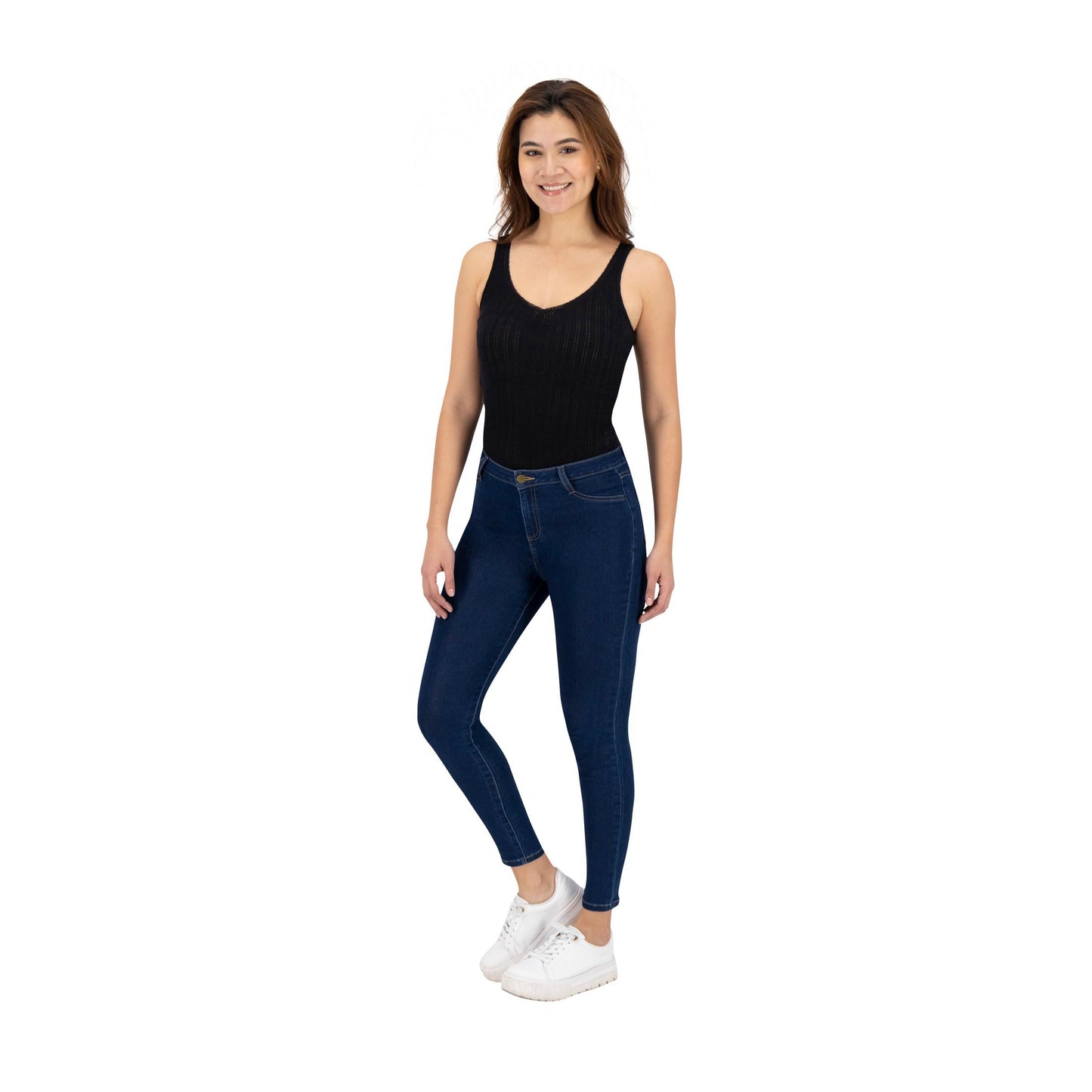 Jeans skinny mujer Justo A Tu Medida azul medio - espalda
