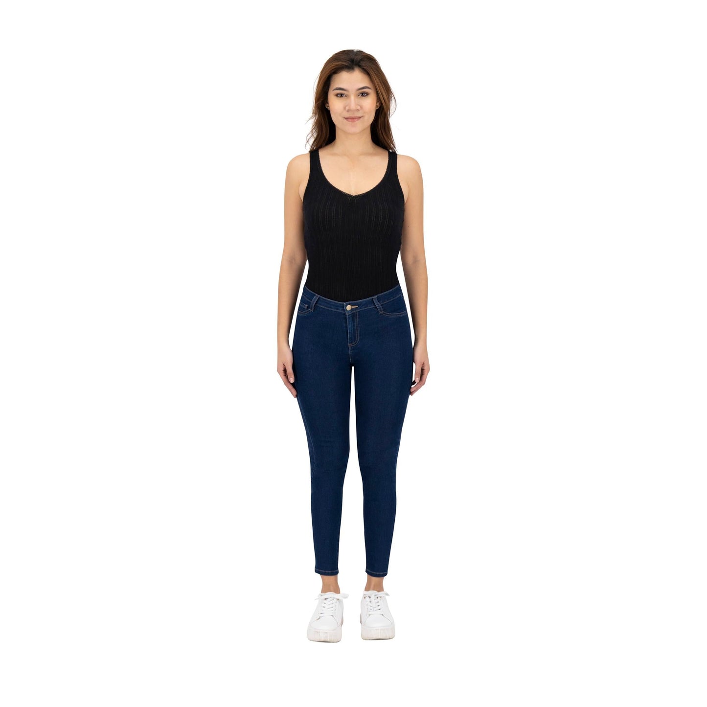 Jeans skinny mujer Justo A Tu Medida azul medio