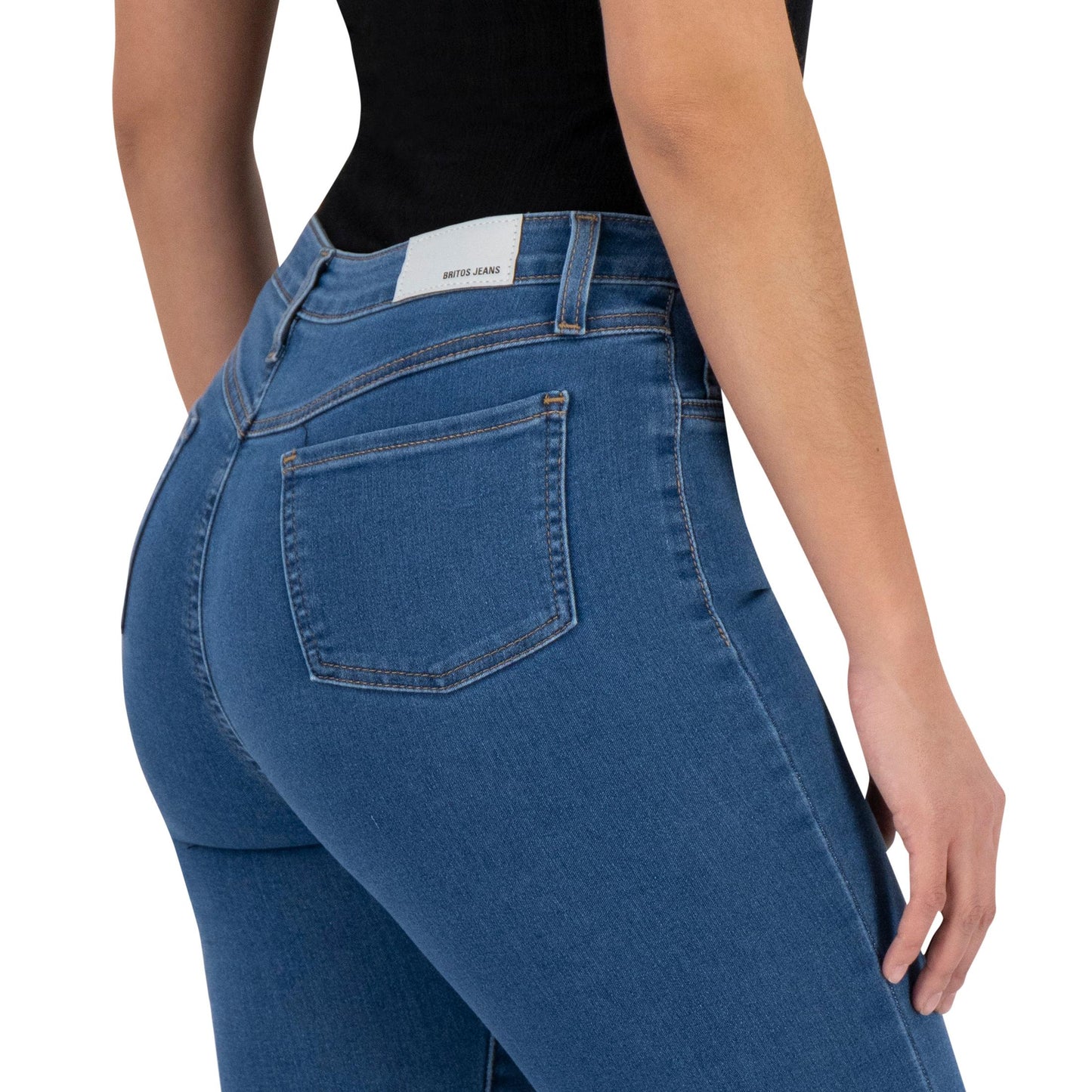 Jeans skinny mujer Justo A Tu Medida azul claro - detalle