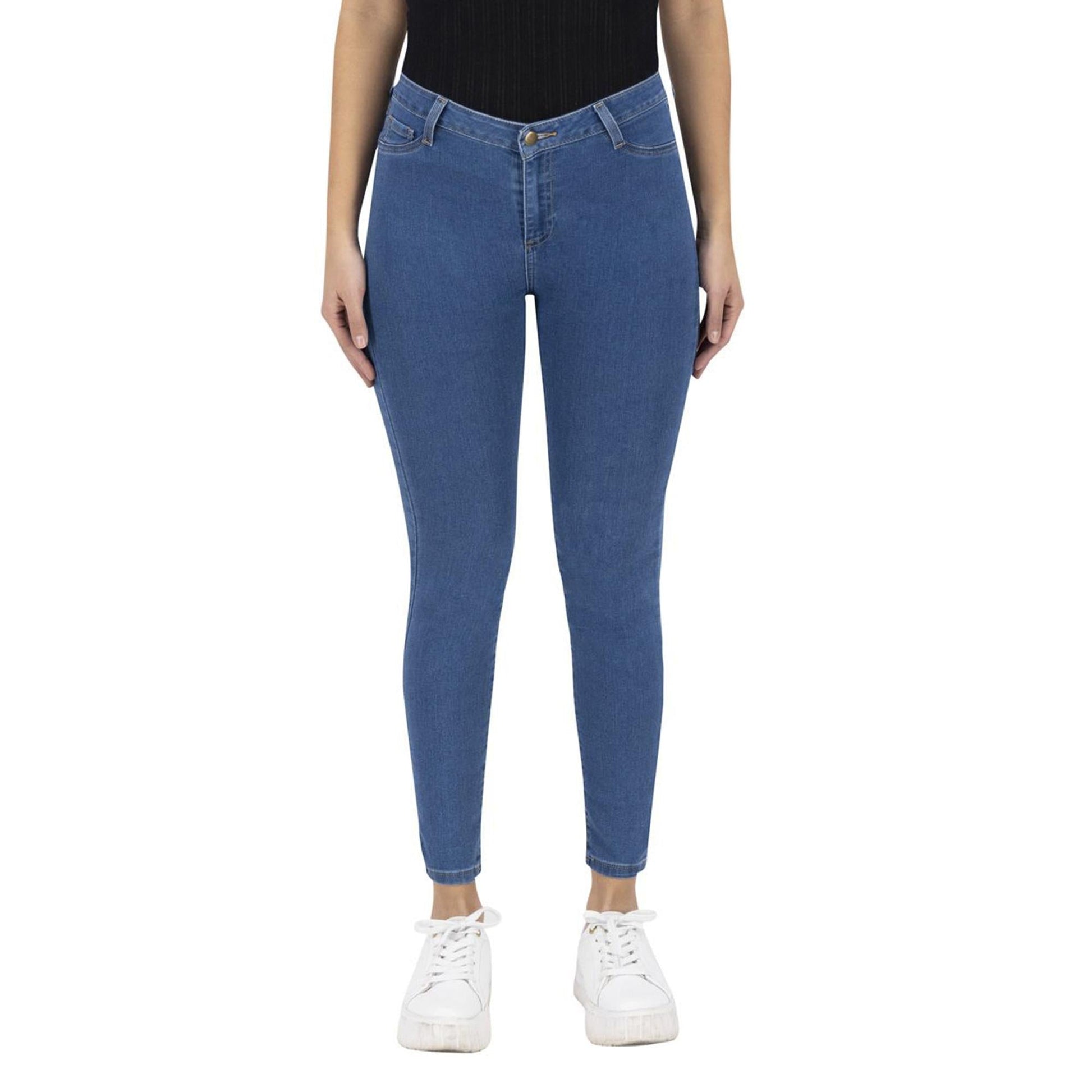 Jeans skinny mujer Justo A Tu Medida azul claro - espalda