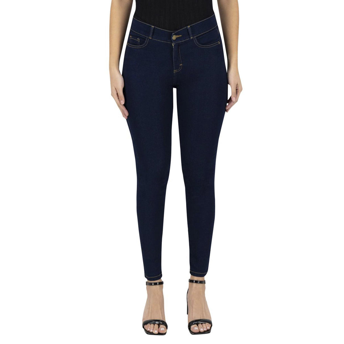 Jeans skinny mujer Magic Pomp azul oscuro - espalda