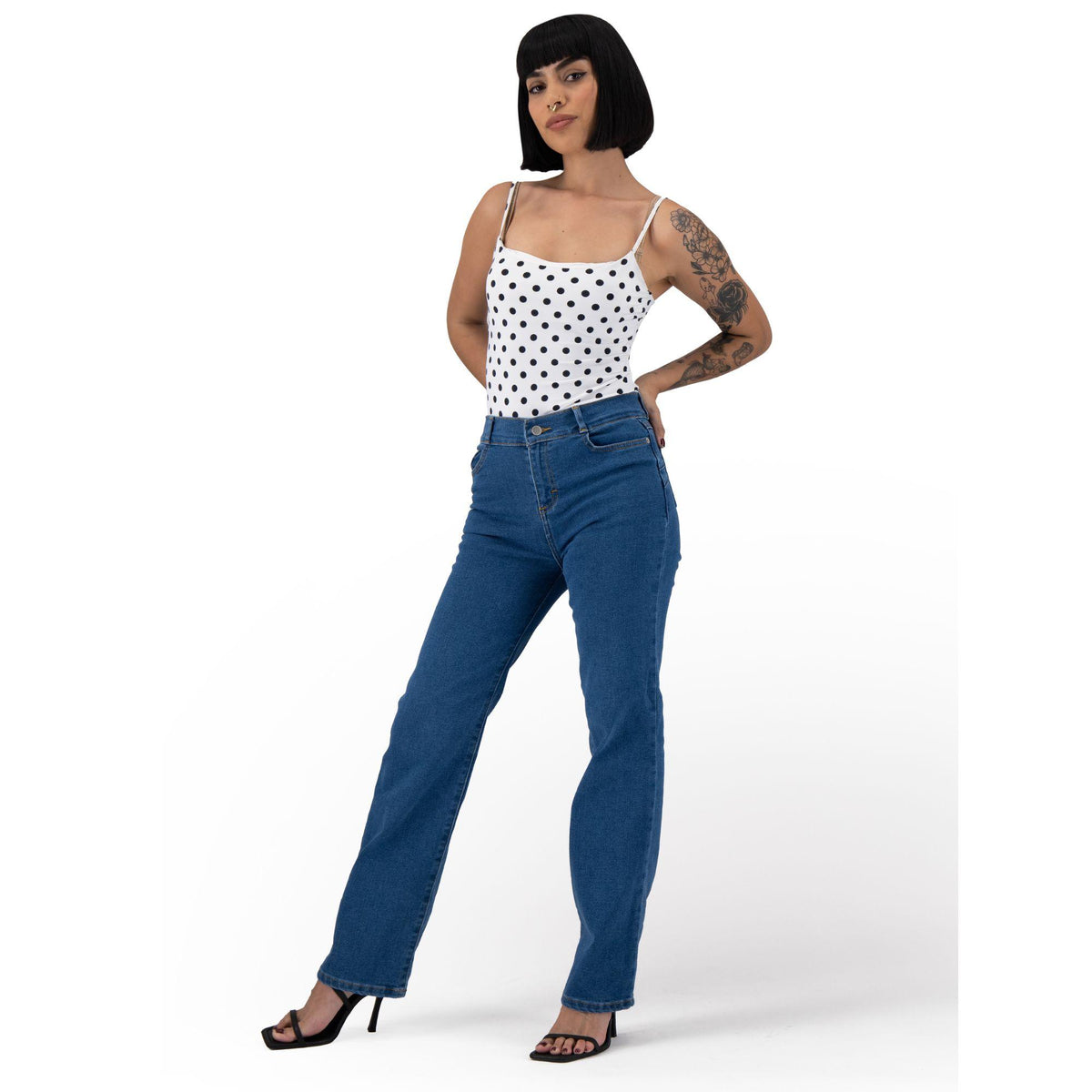 Jeans rectos mujer Magic Pomp azul claro