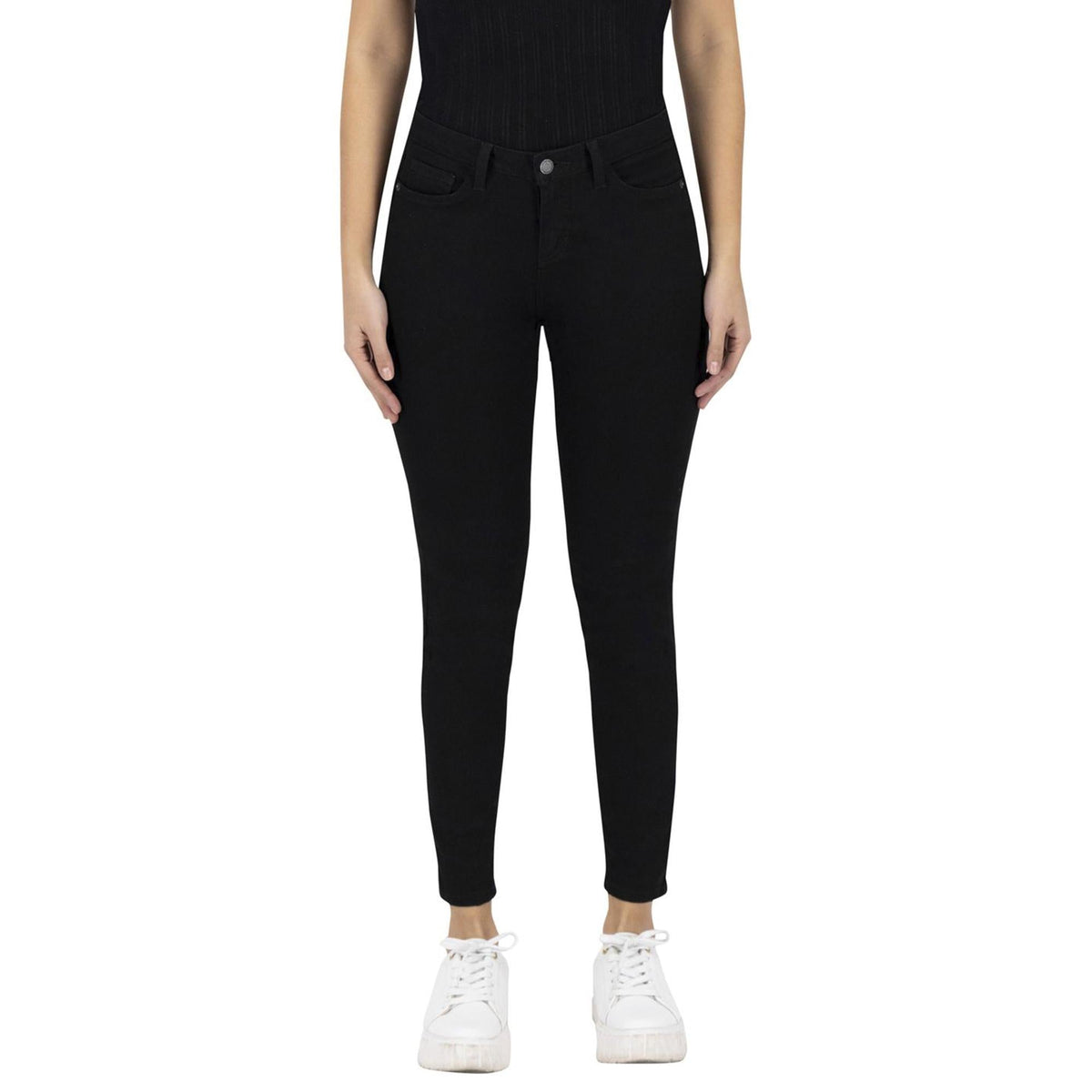 Jeans skinny mujer Magic Pomp negro - frente