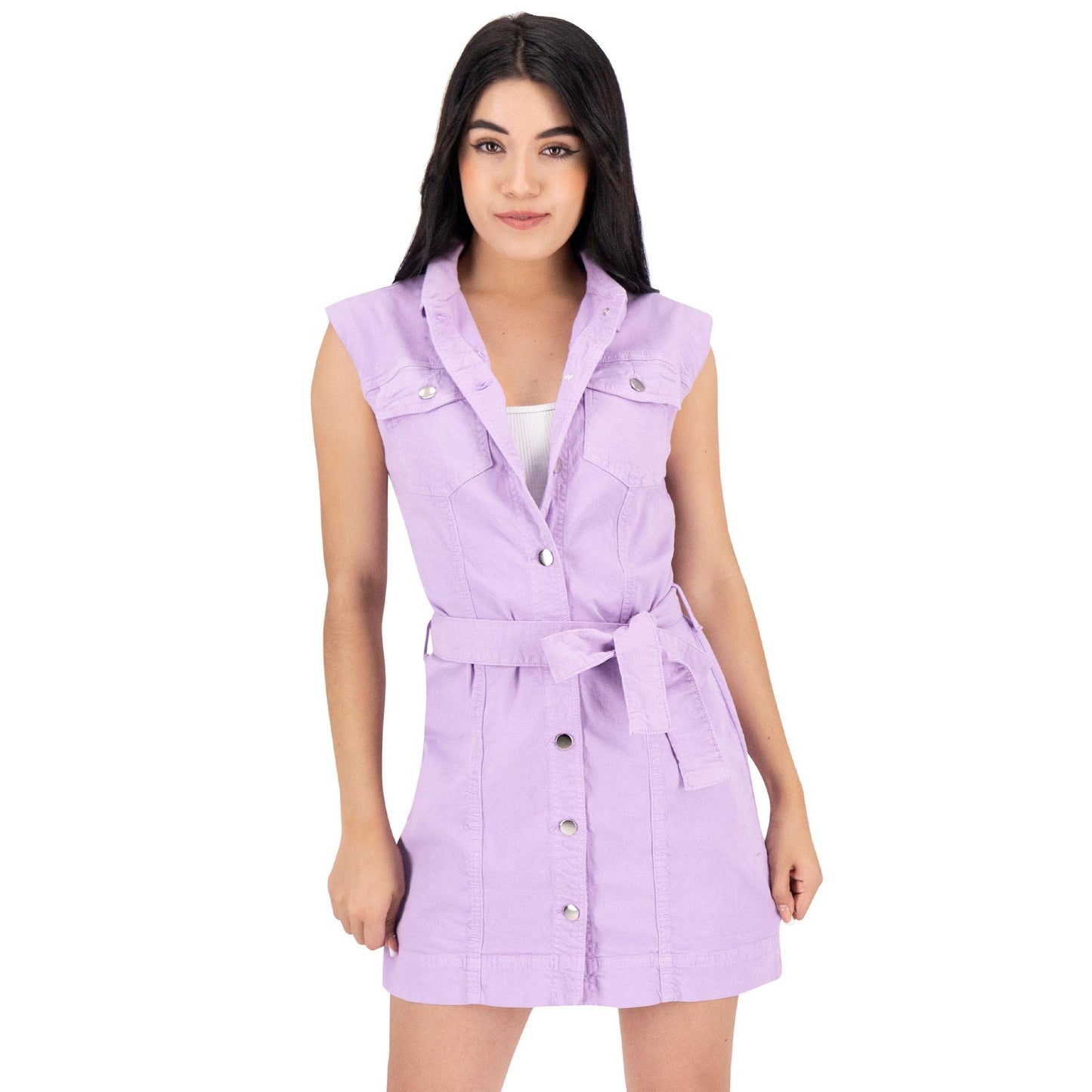 Vestido mujer casual lila - espalda