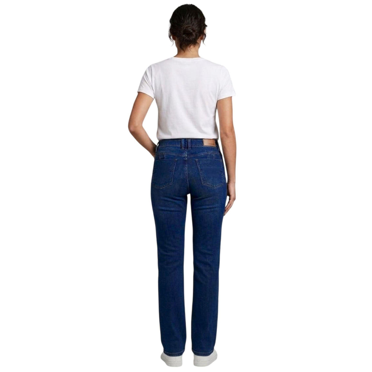 Jeans rectos Magic Pomp azul medio liso - lateral