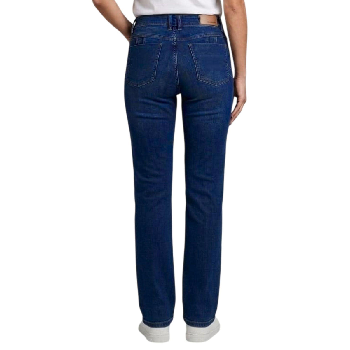 Jeans rectos Magic Pomp azul medio liso - detalle