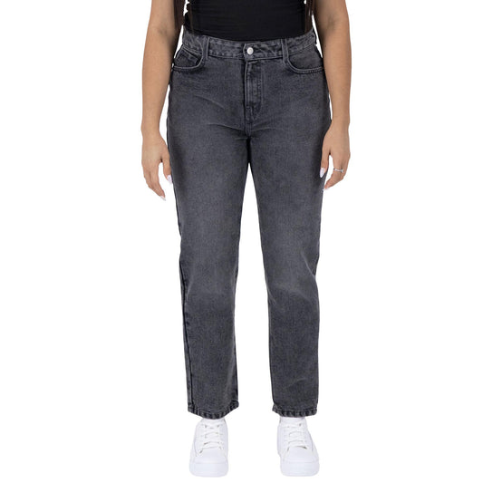 Jeans mom mujer gris - espalda