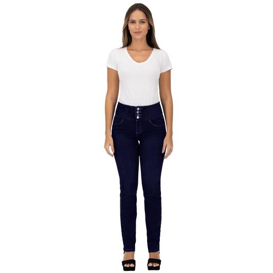 Jeans skinny Corazón mujer azul oscuro - frente