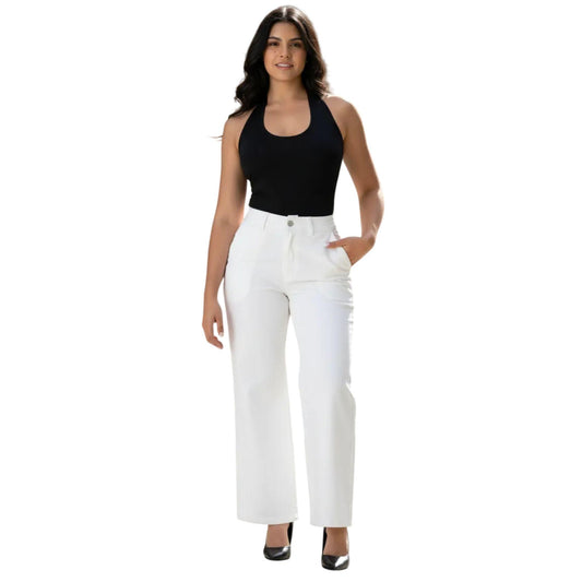 Pantalón chino mujer recto hueso - frente