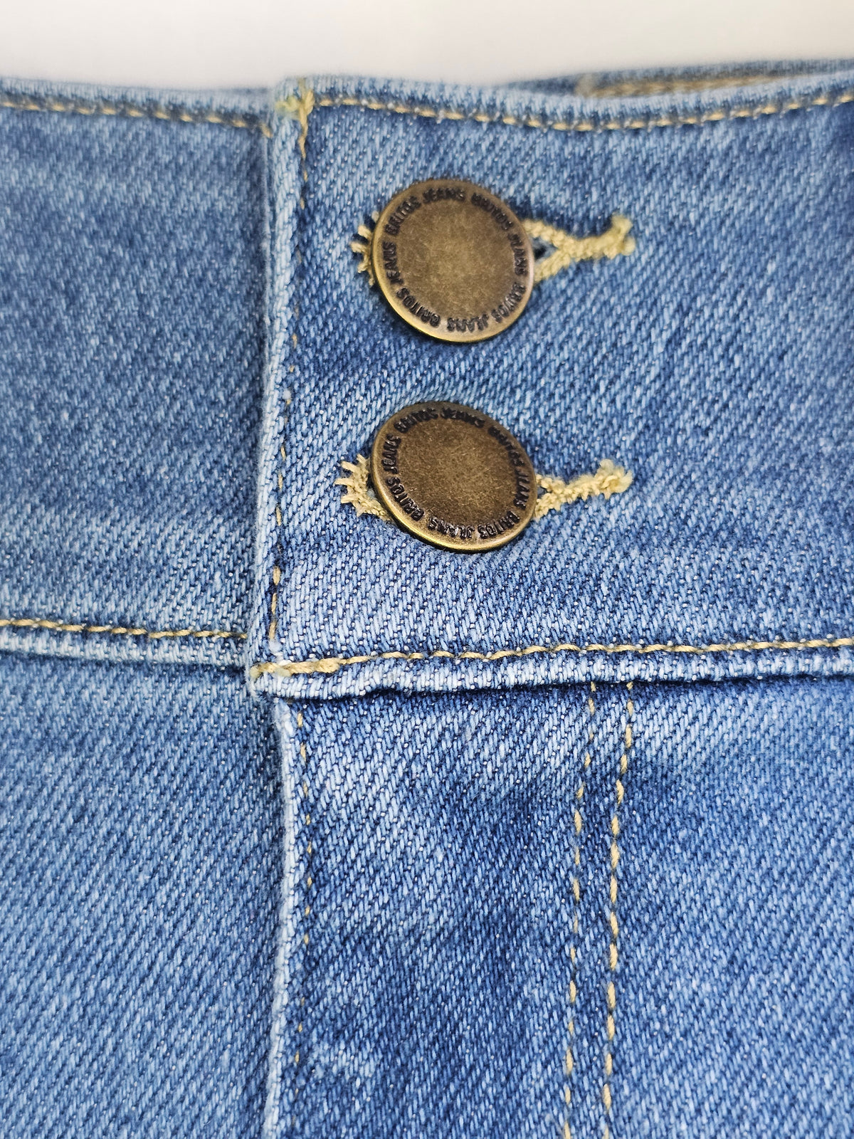 Jeans Flare Mujer Azul Deslavado sin Bolsas Traseras