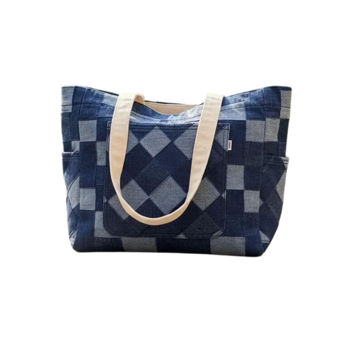 Bolsa tote mezclilla azul oscuro - interior