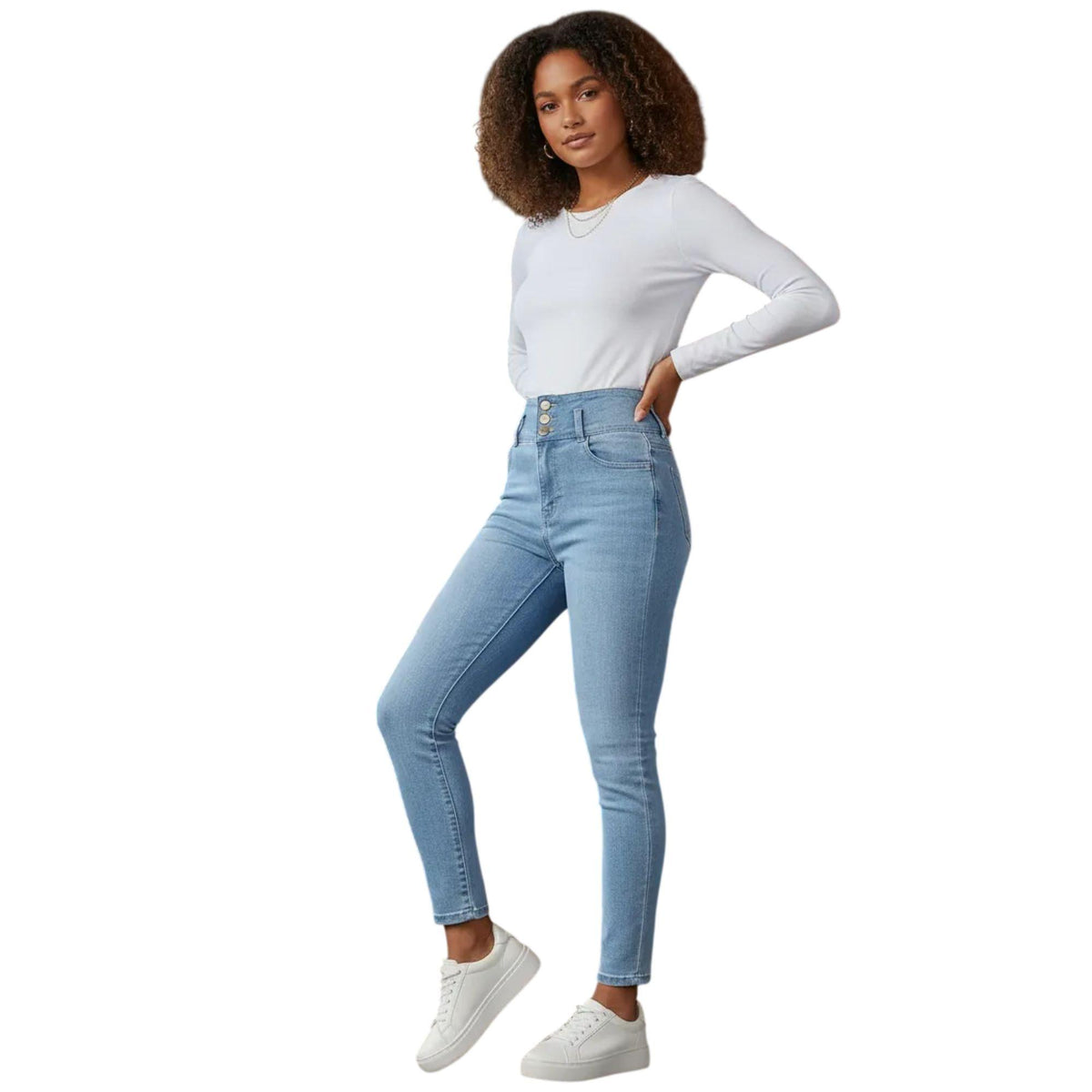 Jeans skinny Corazón mujer azul deslavado - bolsas