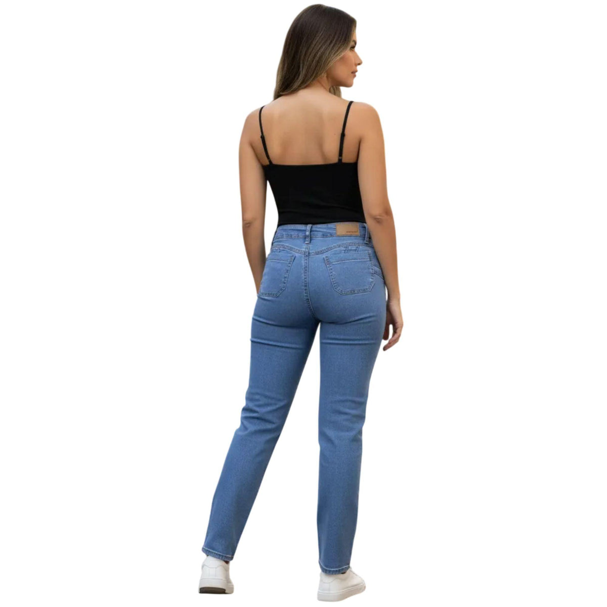 Jeans rectos Magic Pomp azul medio - lateral