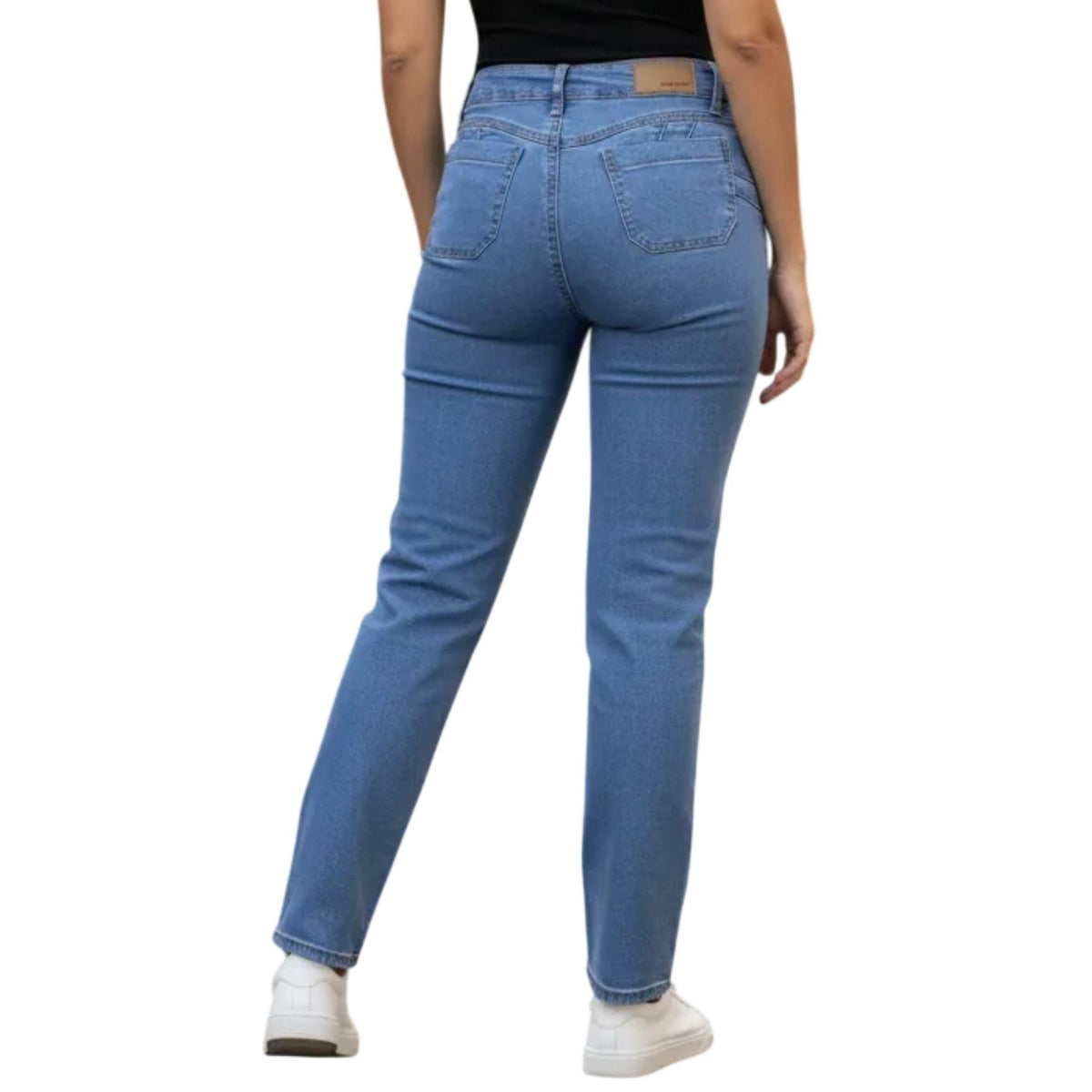 Jeans rectos Magic Pomp azul medio - detalle