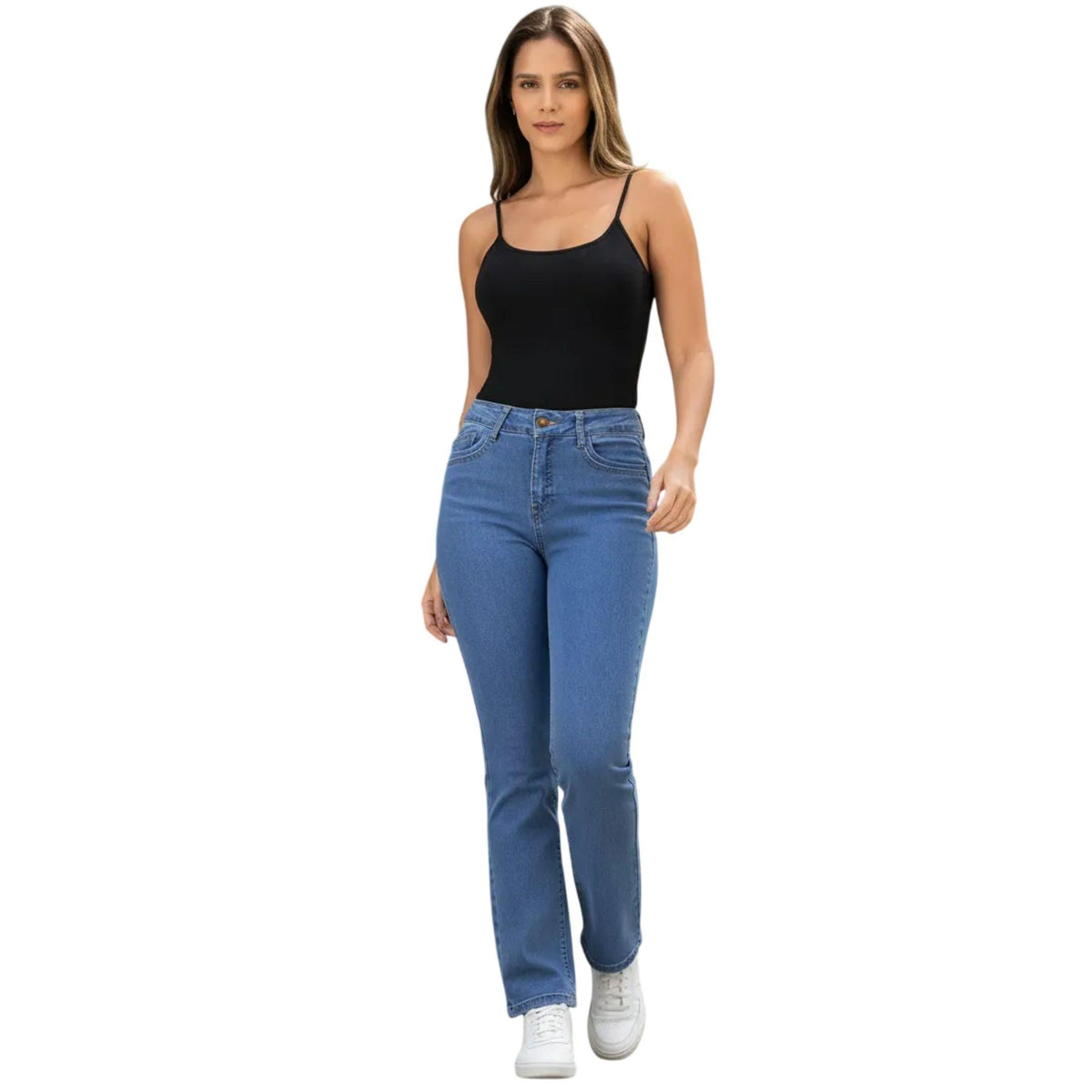 Jeans rectos Magic Pomp azul medio - frente
