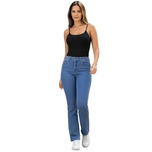 Jeans rectos Magic Pomp azul medio - frente