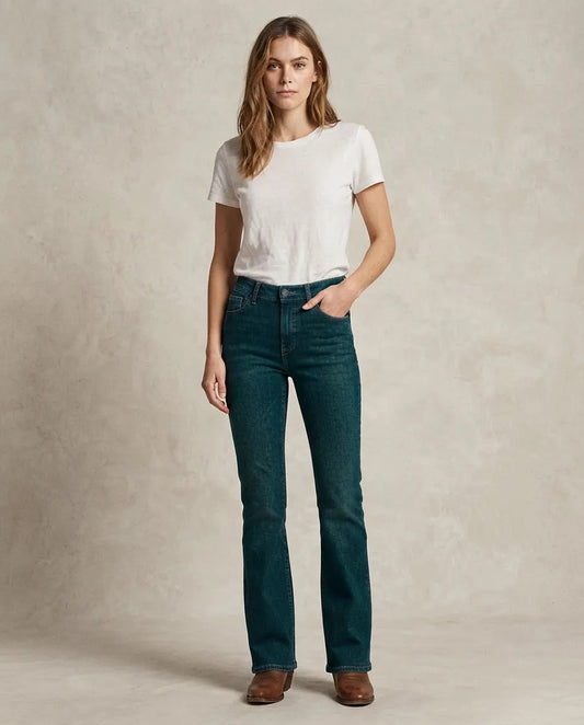 Jeans Bootcut Mujer Levanta Pompas Azul Oscuro