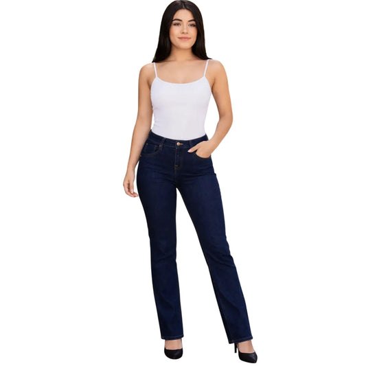 Jeans rectos Magic Pomp mujer azul - frente