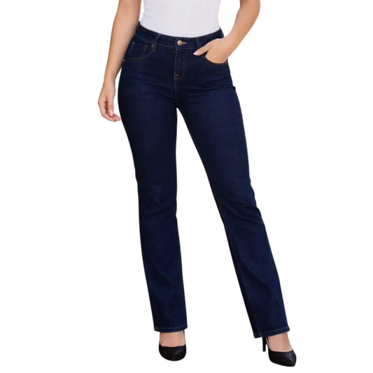 Jeans rectos Magic Pomp mujer azul - espalda