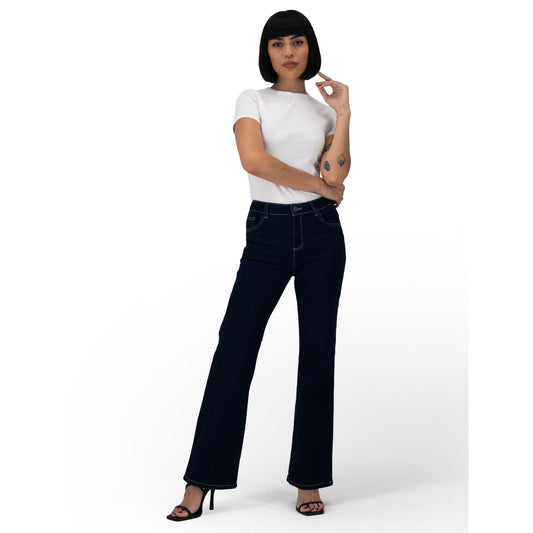 Jeans bootcut Magic Pomp mujer azul - frente