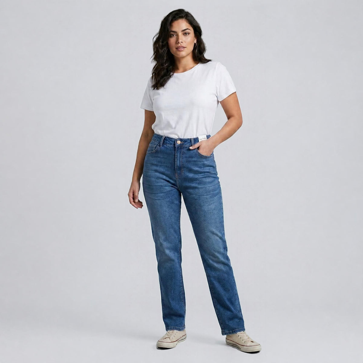 Mom Jeans Mujer Azul de Mezclilla Stretch