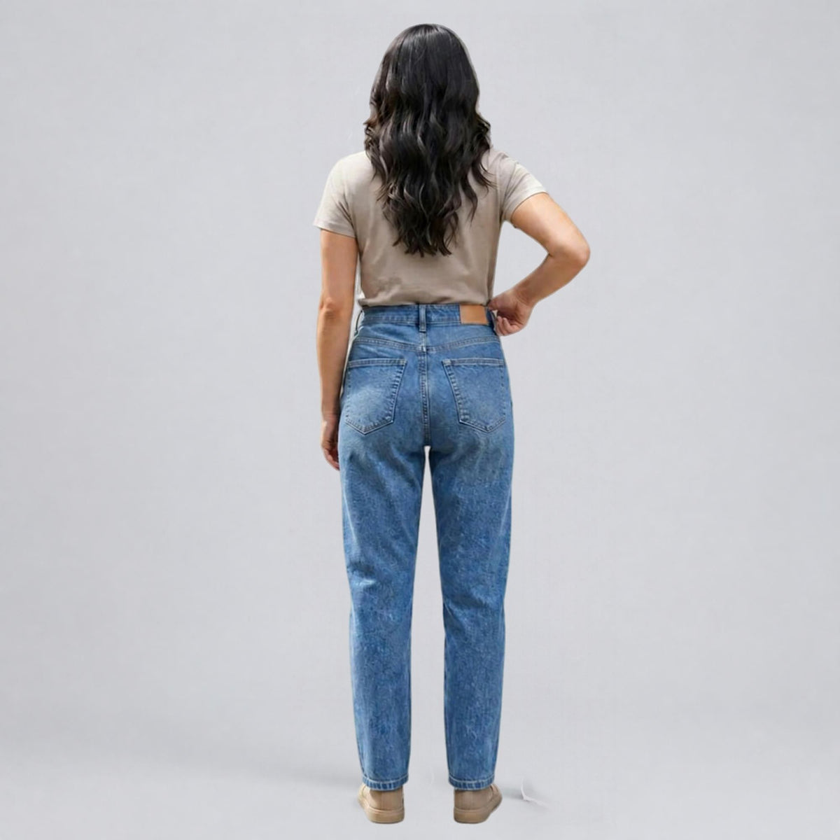 Mom Jeans Mujer Azul de Mezclilla Stretch