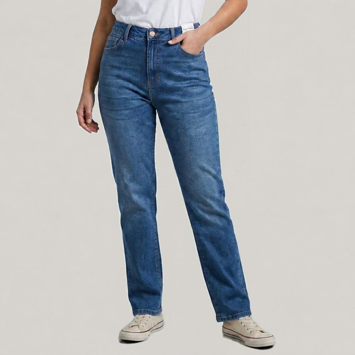 Mom Jeans Mujer Azul de Mezclilla Stretch