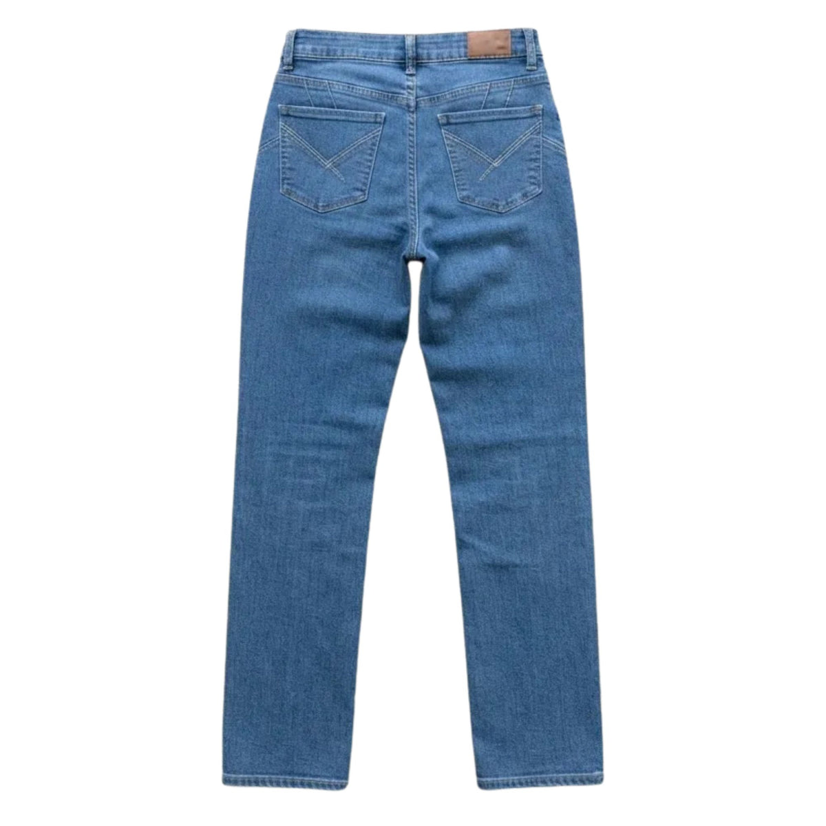 Jeans Rectos Mujer Levanta Pompas Azul Deslavado con Arrugas 3D