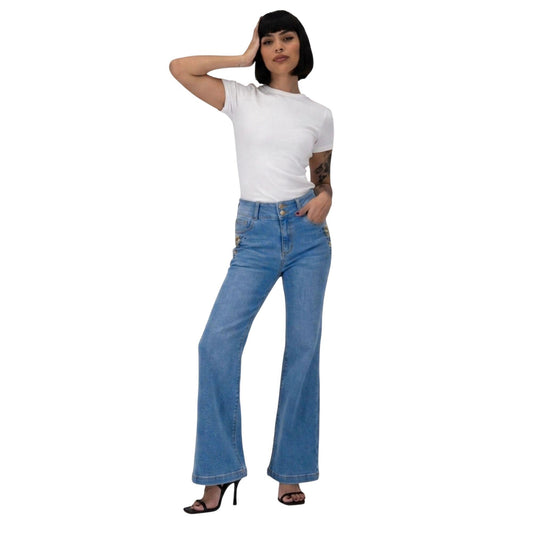 Pantal�n Acampanado Mujer Mezclilla 025912 image 0