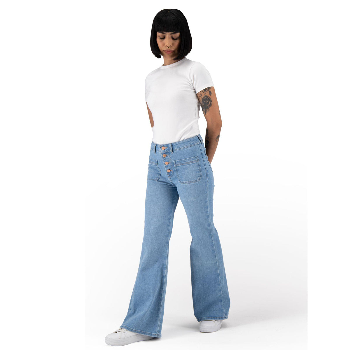 Pantal�n Acampanado Mujer Mezclilla 026069 image 5