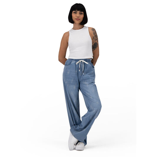 Pantal�n Pierna Amplia Mujer Mezclilla G83187 image 0