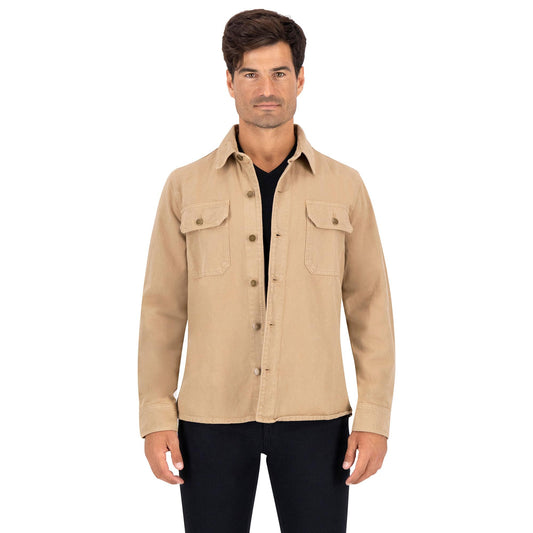 Chamarra sobrecamisa hombre marrón - frente