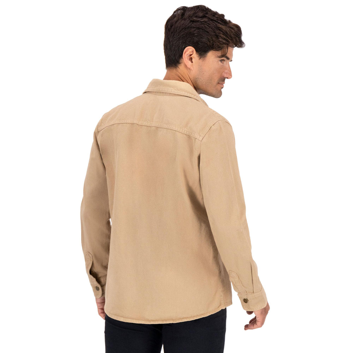 Chamarra sobrecamisa hombre marrón - detalle