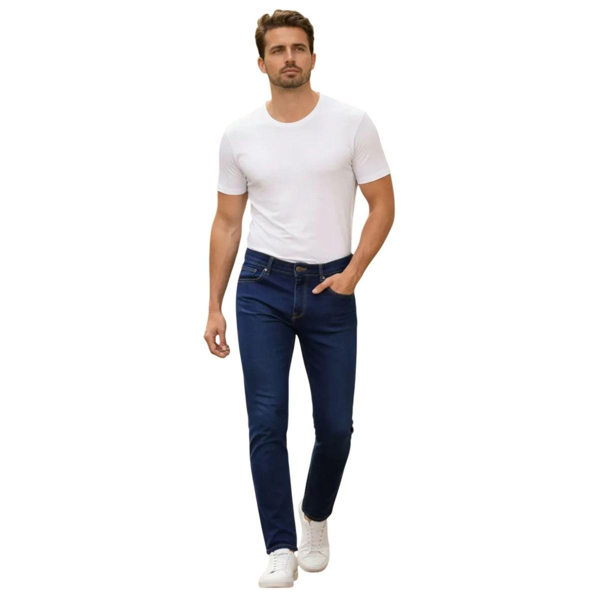 Jeans skinny hombre azul - frente