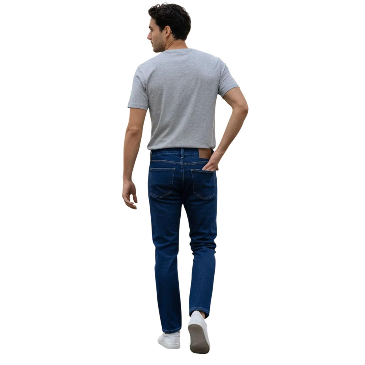 Jeans slim hombre azul oscuro - lateral