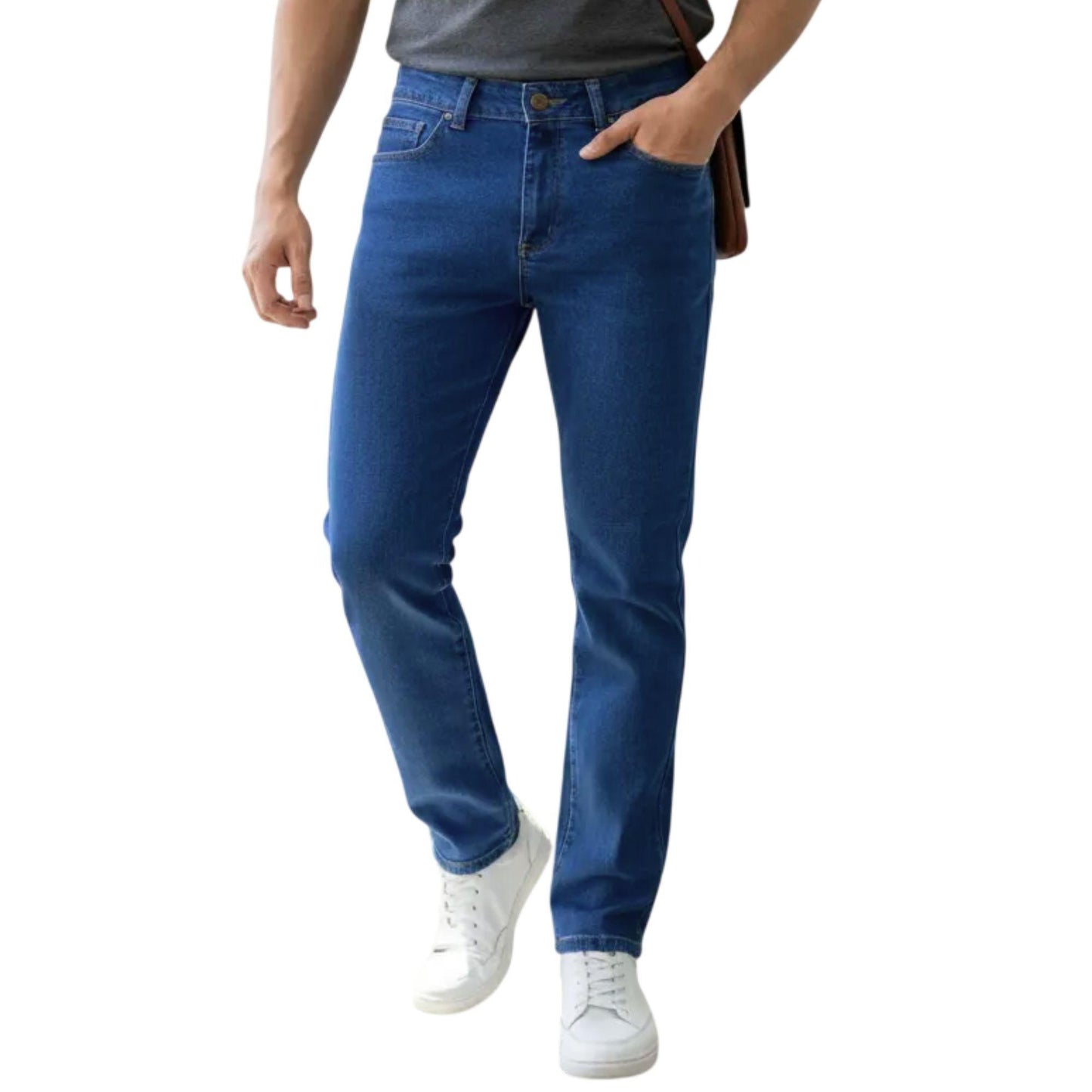 Jeans slim hombre azul claro - espalda
