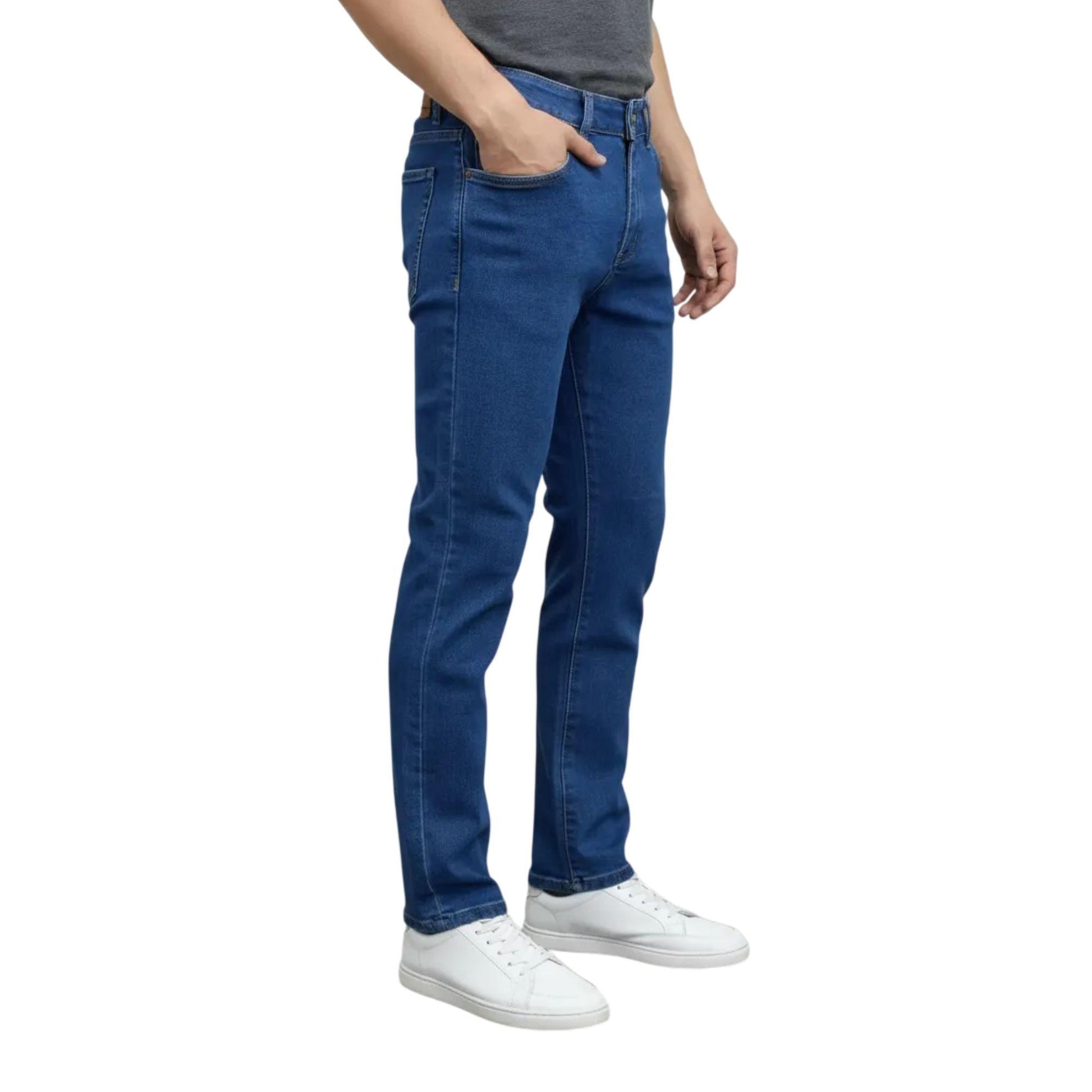 Jeans slim hombre azul claro - detalle