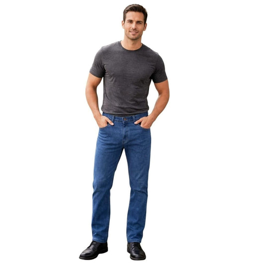 Jeans rectos hombre azul - frente