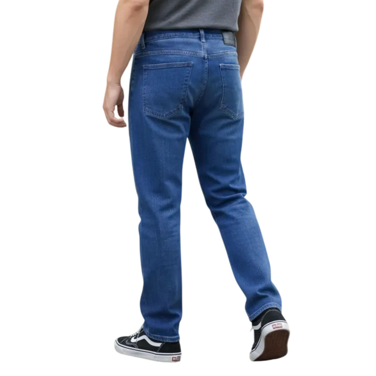 Jeans rectos hombre azul - lateral