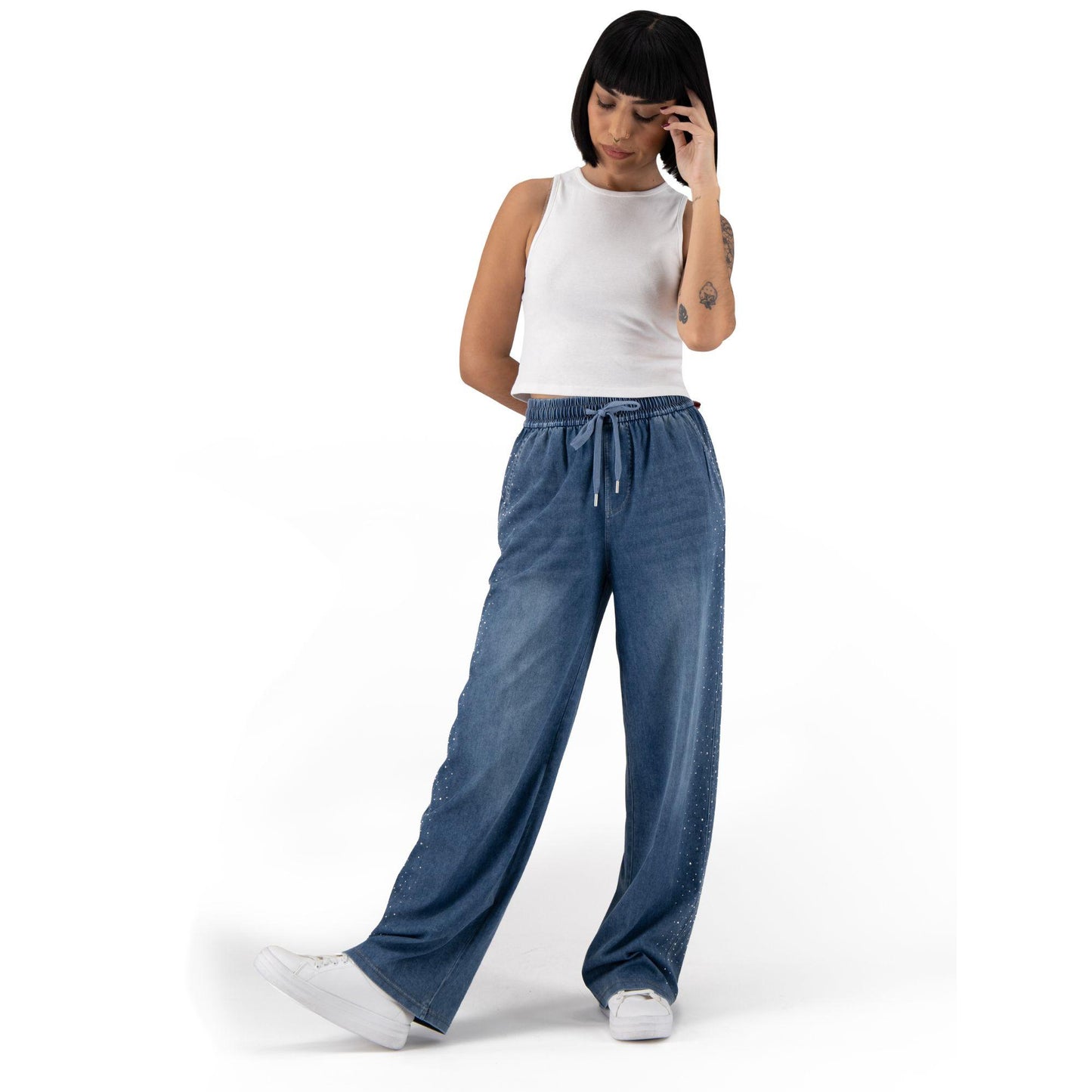 Pantal�n Pierna Amplia Mujer Mezclilla G83186 image 6