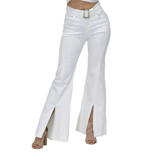 Jeans acampanados Magic Pomp blanco - espalda