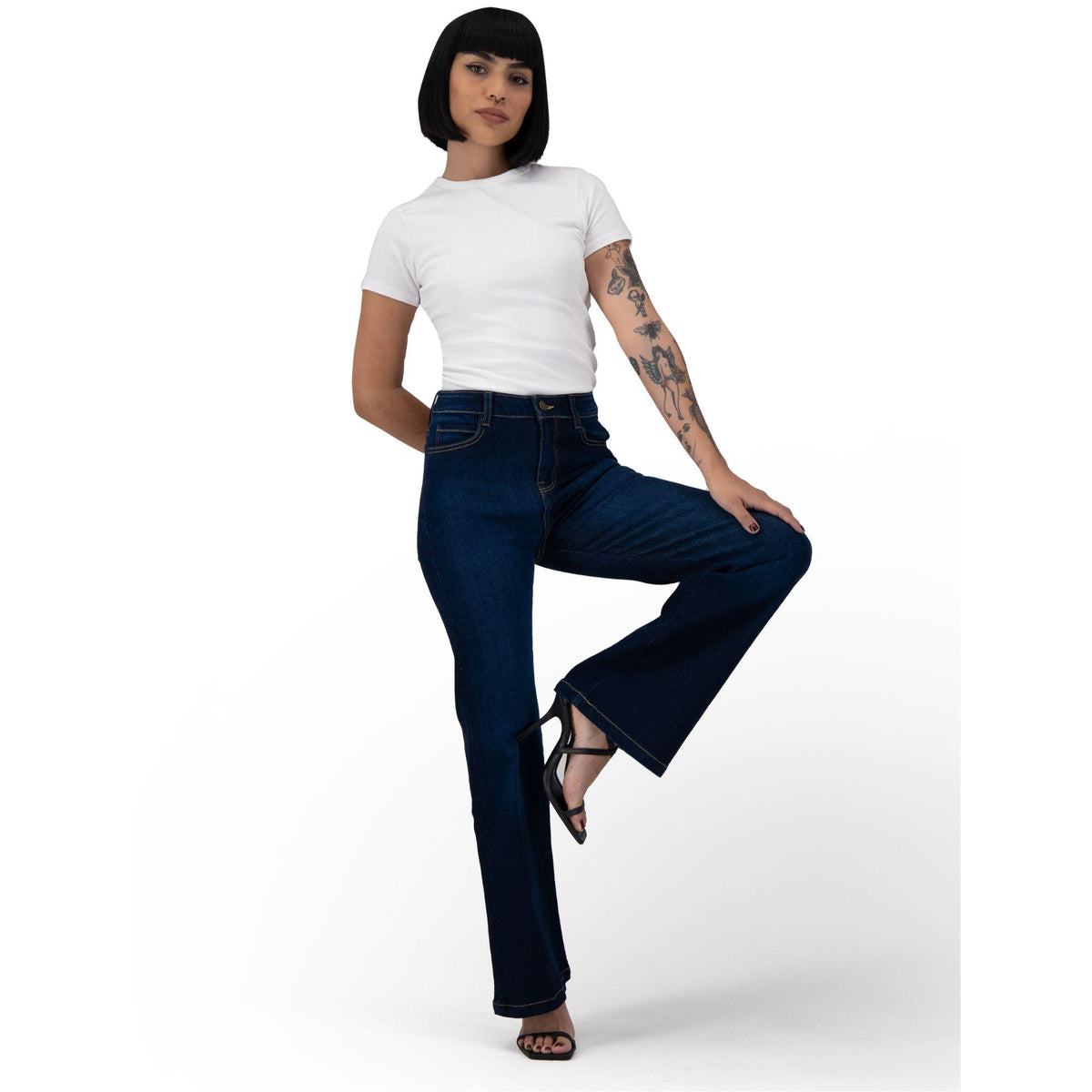 Pantal�n Acampanado Mujer Mezclilla 026024 image 3
